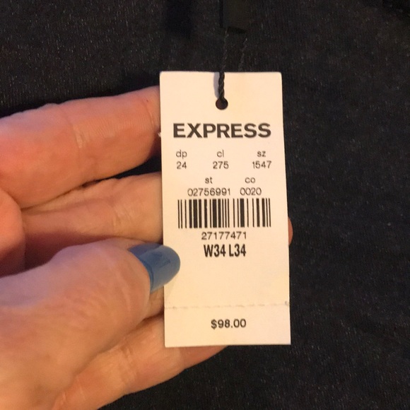 NWT Men’s 34/34 Express Luxe Athletic Slim Jeans - Picture 6 of 8